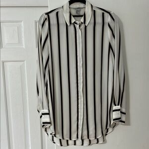 Black and White Striped women Shirt